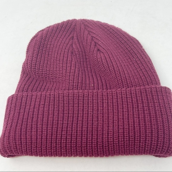 RUGGETTE THE FOREST BEANIE Maroon Red Fold Over Patch 100% Cotton Hat Beanie - Picture 4 of 5